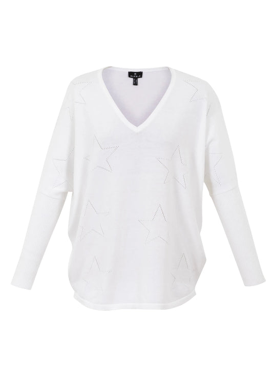 Marble - Super Soft Pointelle Star Sweater 7010