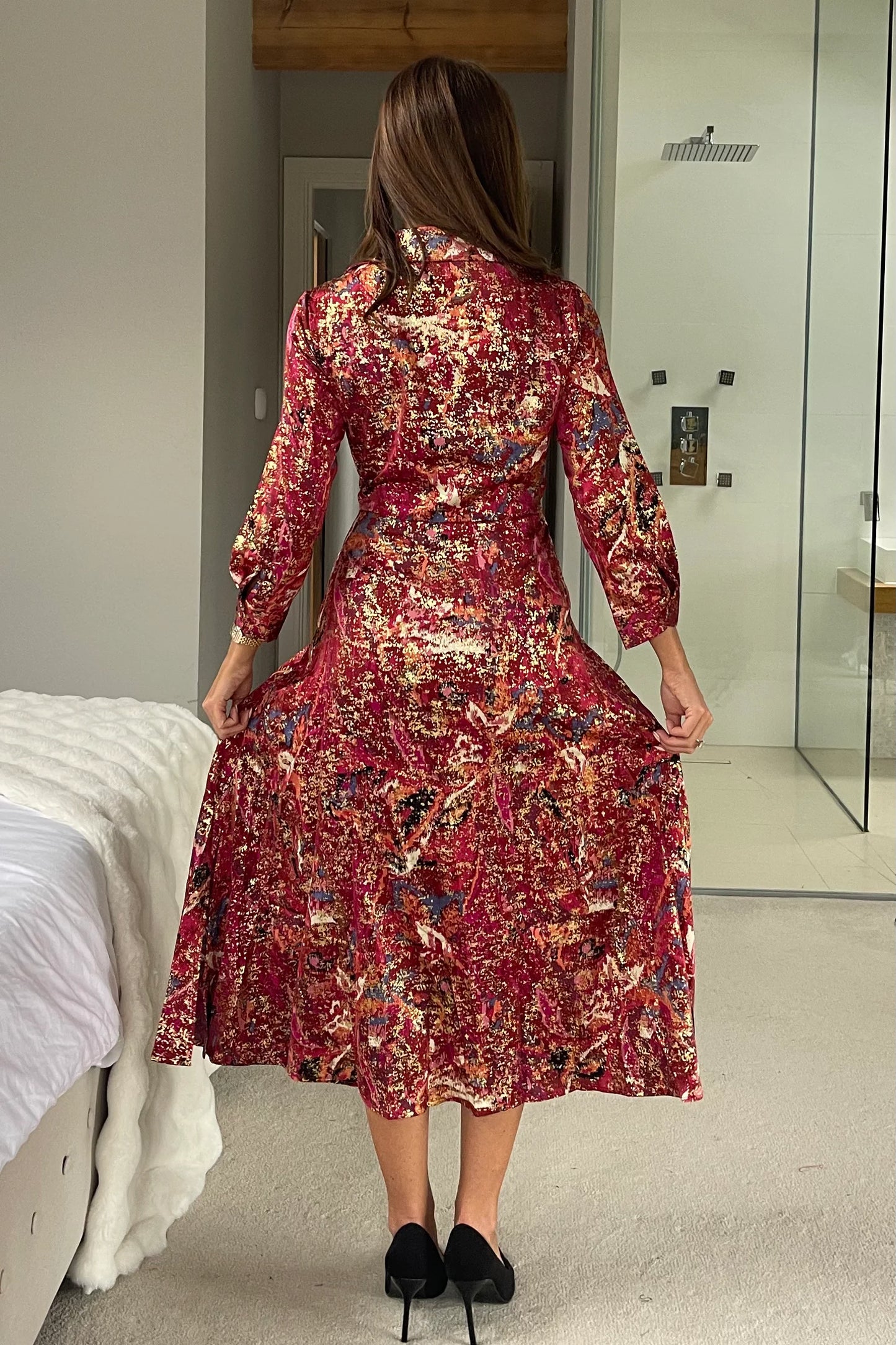 Isla Midi Abstract Print Dress