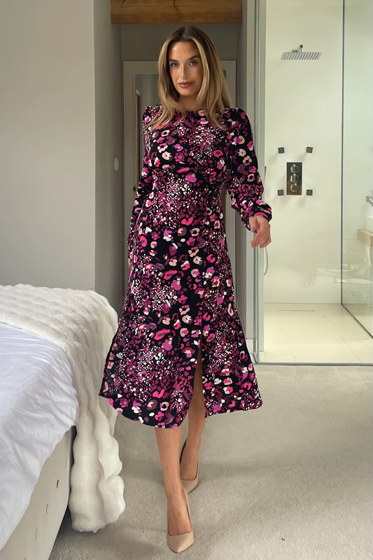 Margot Animal Print Midi Dress