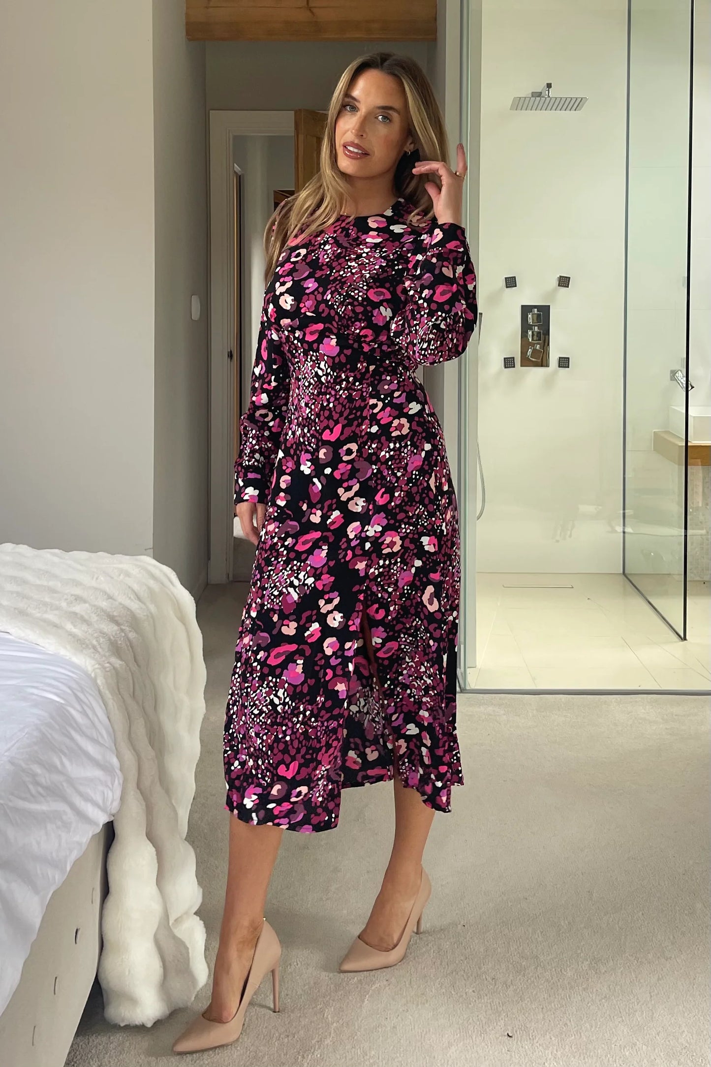 Margot Animal Print Midi Dress