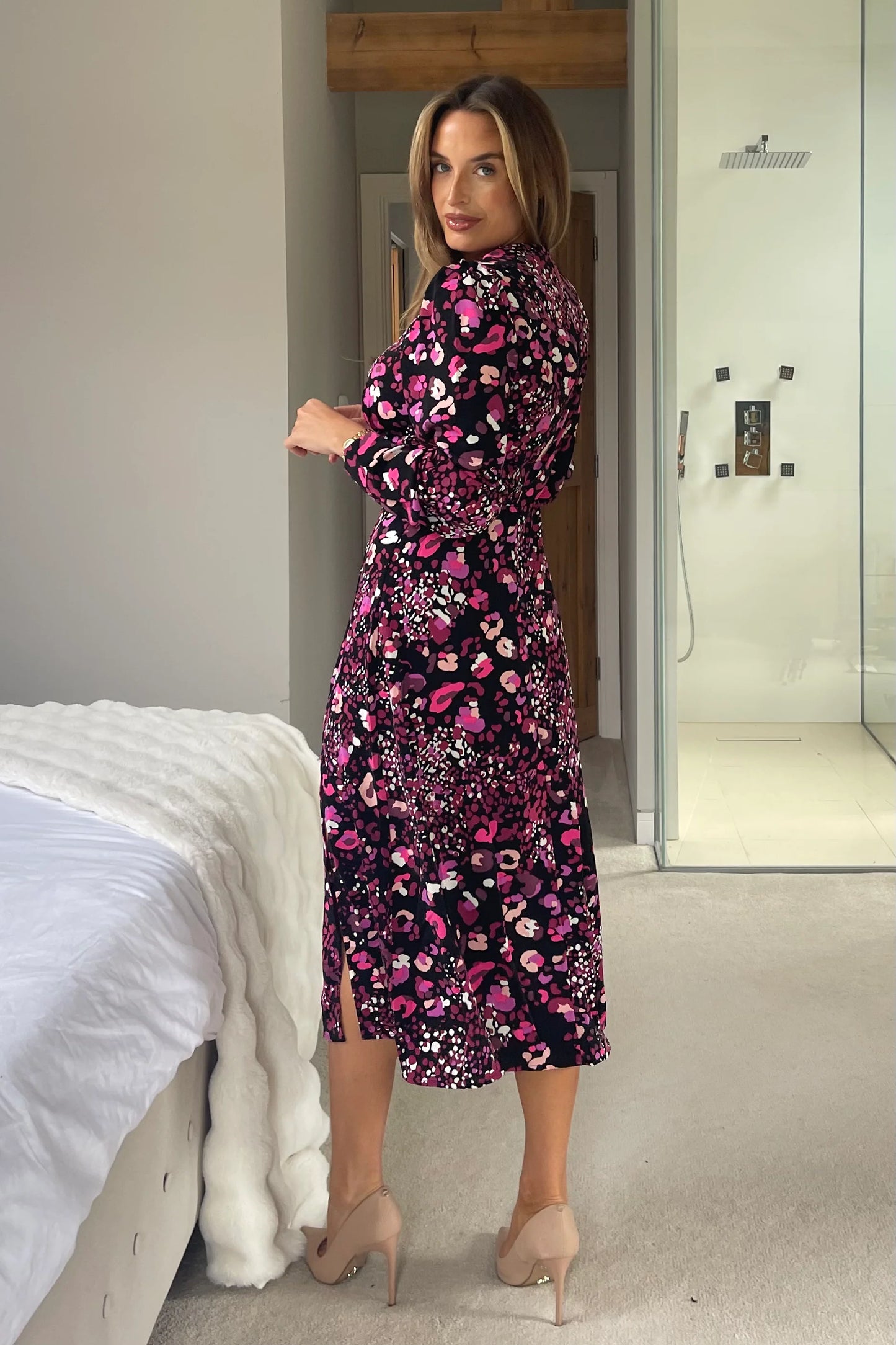 Margot Animal Print Midi Dress