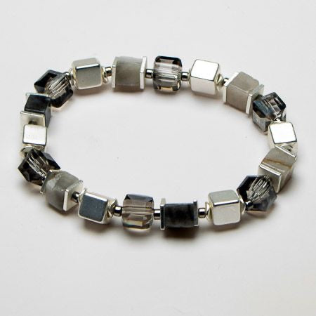Metal & Crystal Stretch Bracelet