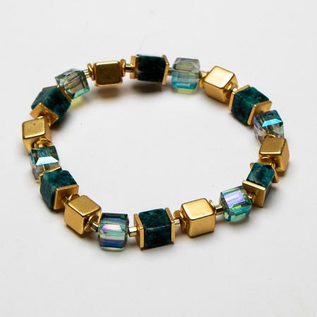 Metal & Crystal Stretch Bracelet