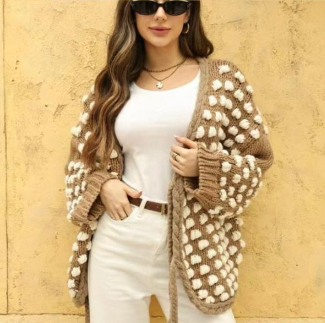 Latte Chunky Knit Cardigan