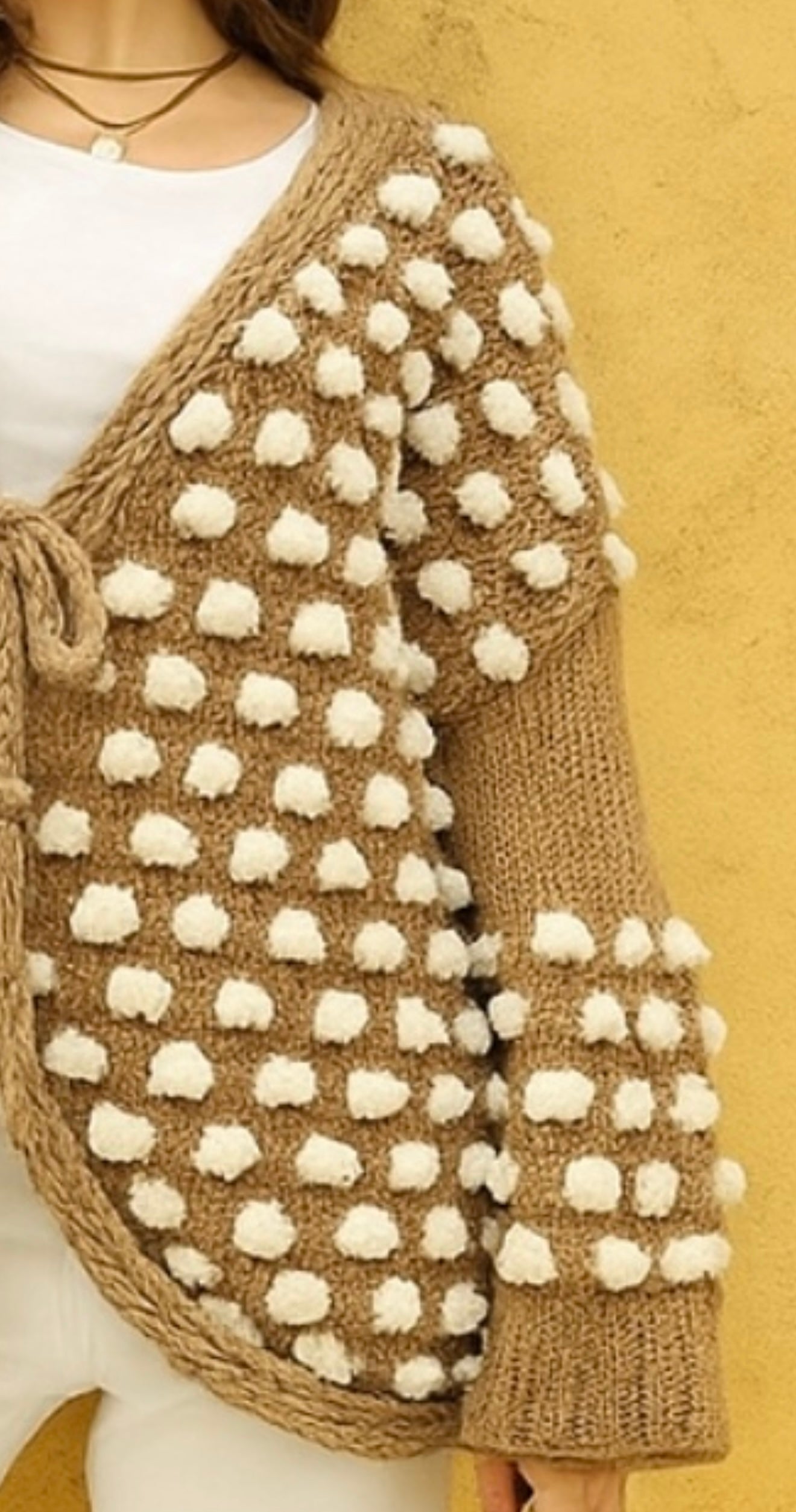 Latte Chunky Knit Cardigan