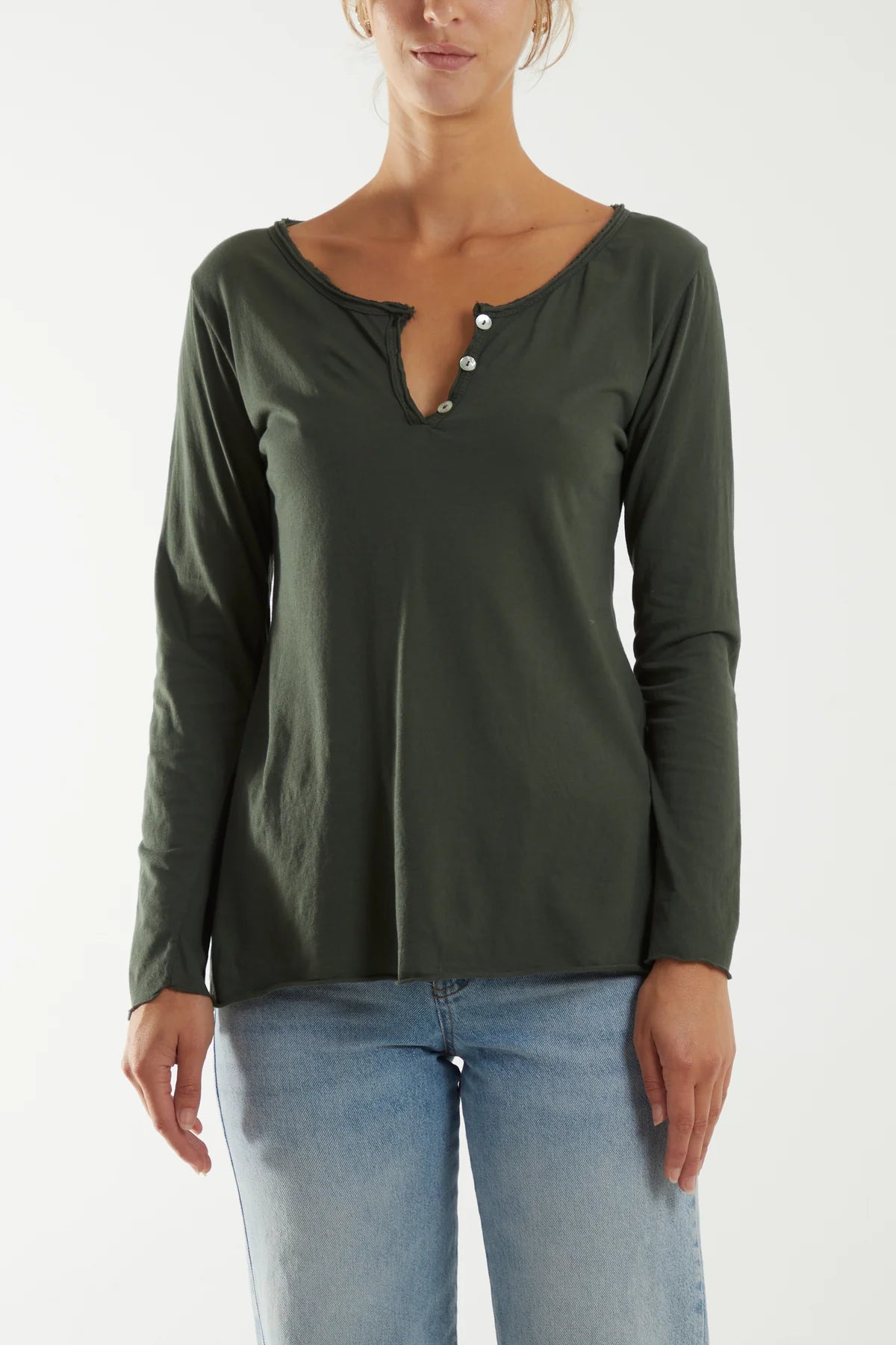 Mel Long Sleeve Button Top