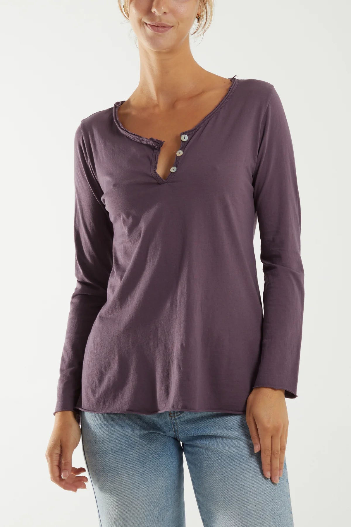 Mel Long Sleeve Button Top