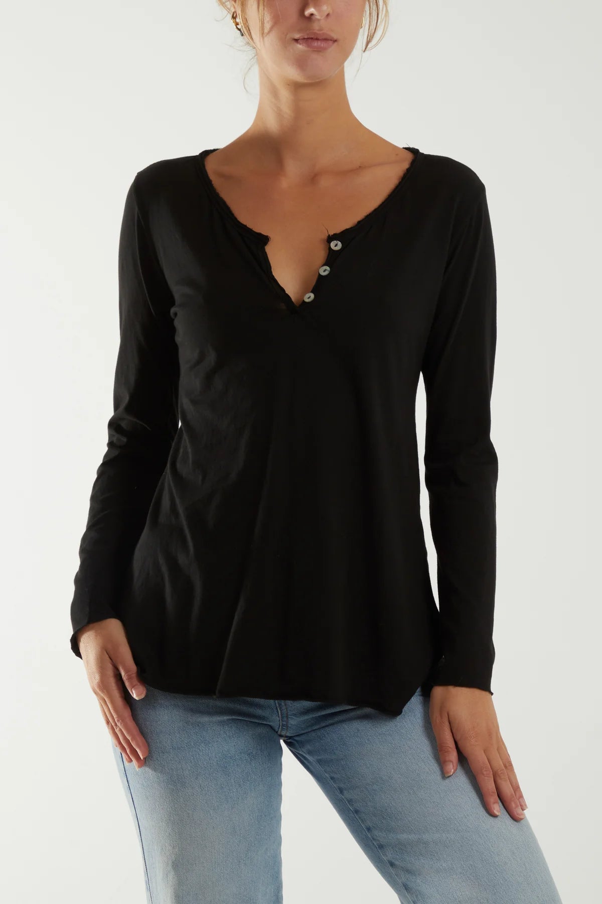 Mel Long Sleeve Button Top