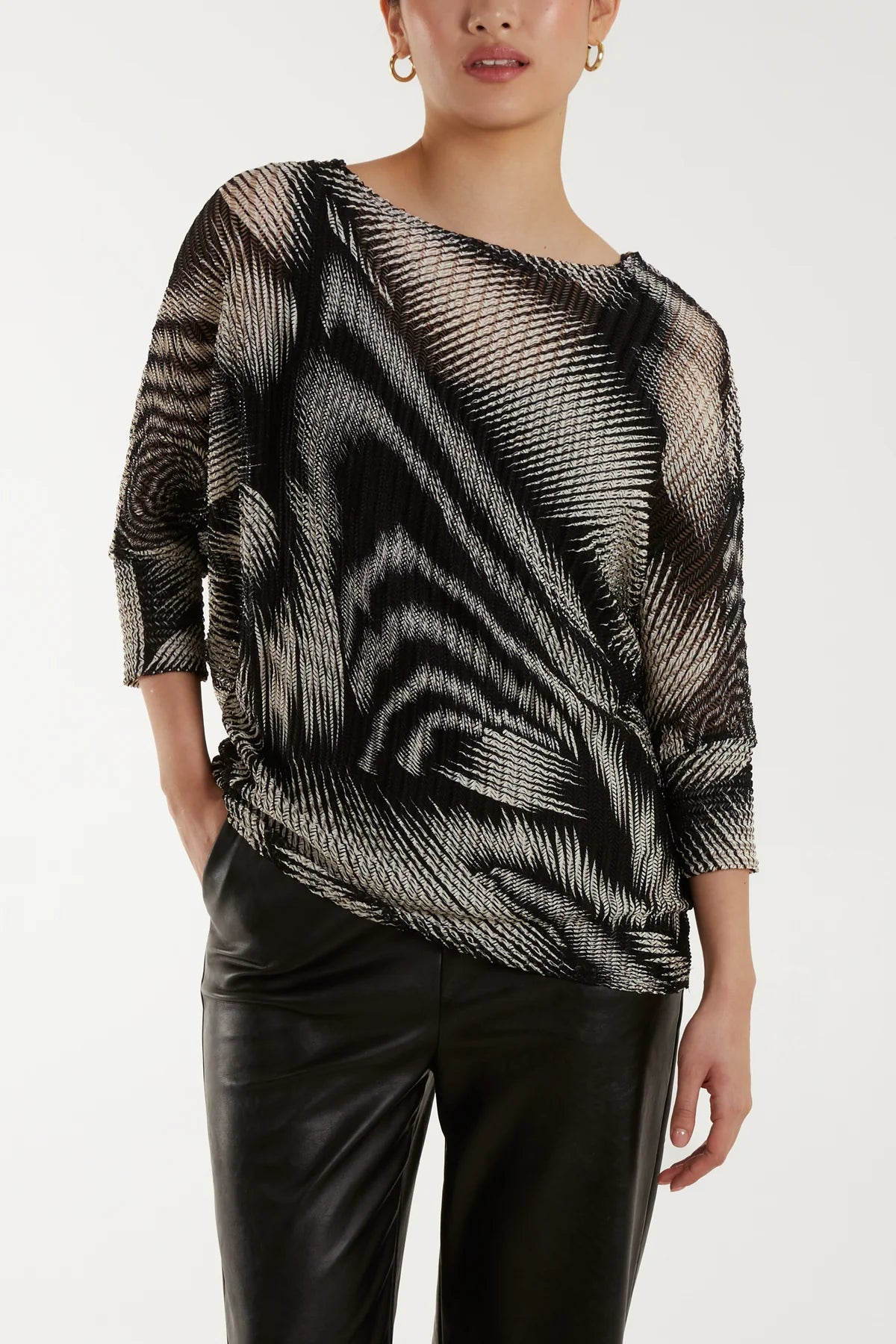 Harriet Abstract Swirl Metallic Top