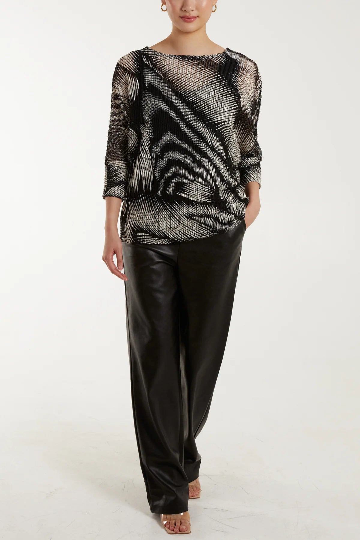 Harriet Abstract Swirl Metallic Top