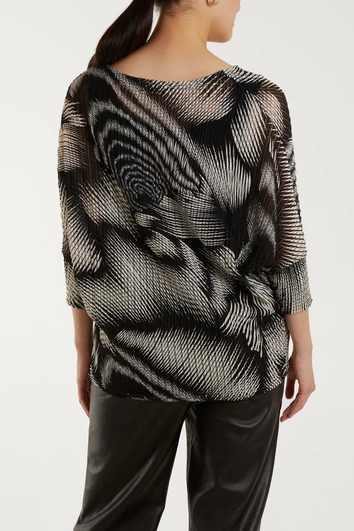 Harriet Abstract Swirl Metallic Top