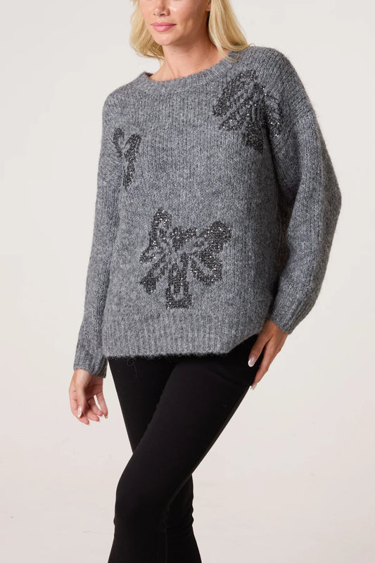 Betty Sparkly Bow Jumper