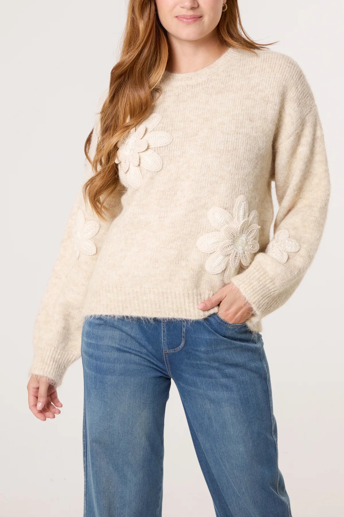 Chrissy Stella Flock Floral Jumper