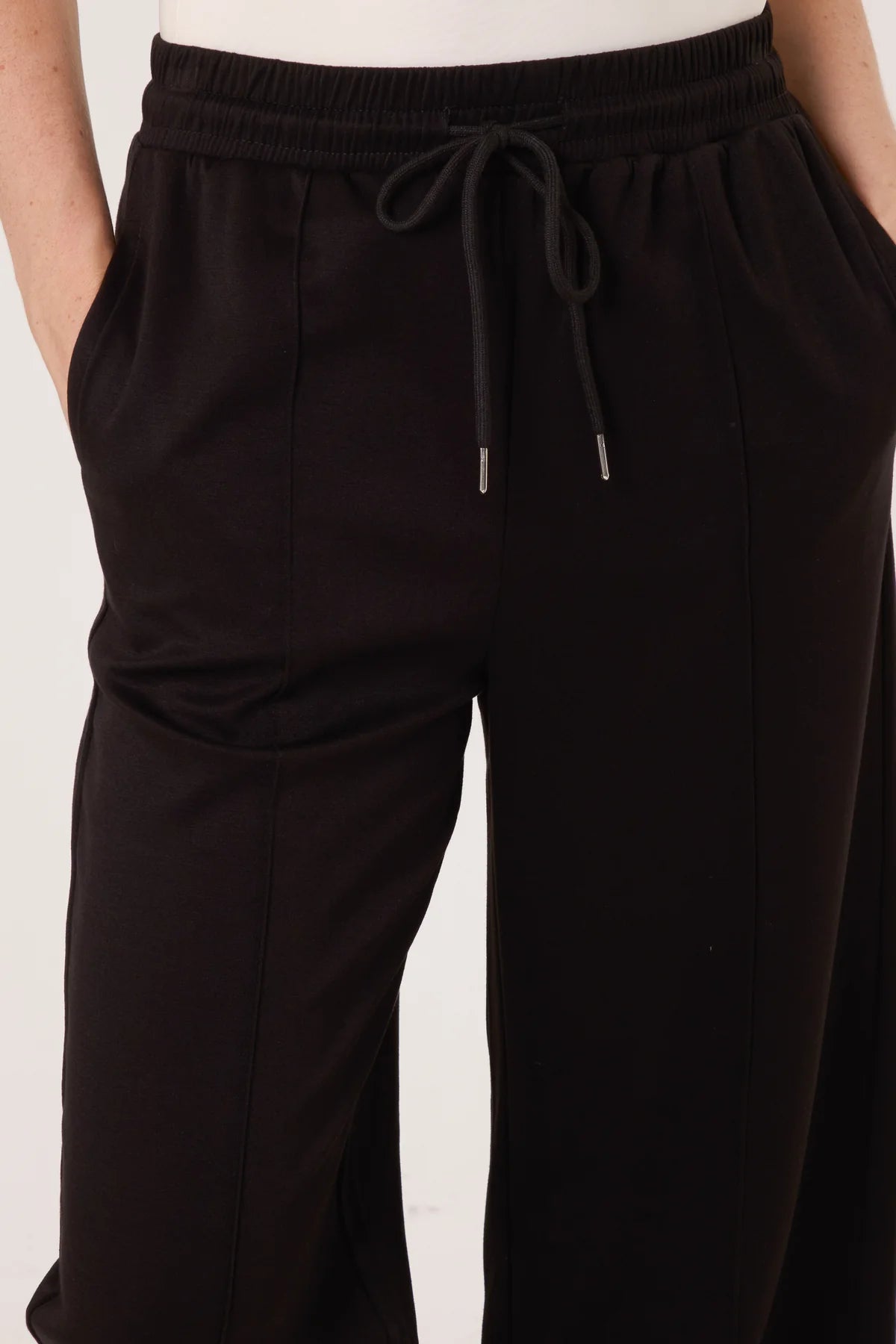 Cheryl Pin Tuck Wide Leg Jogger Trousers