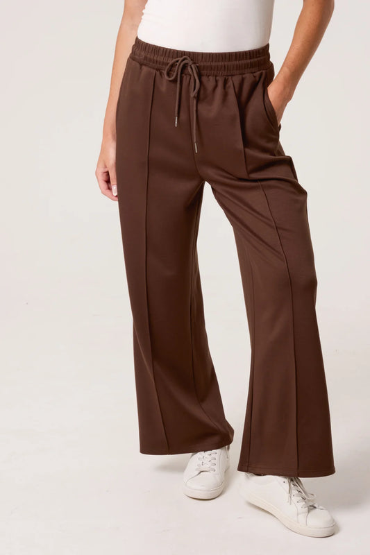 Cheryl Pin Tuck Wide Leg Jogger Trousers