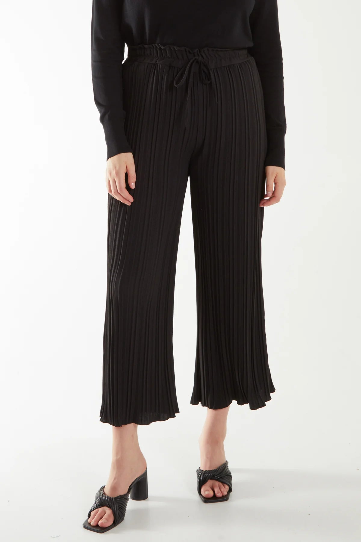 Asha Wide Leg Plisse Trousers