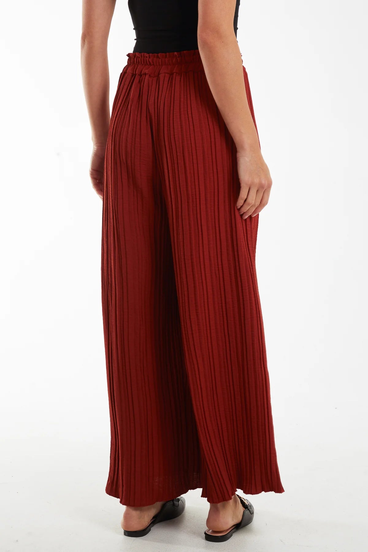 Asha Wide Leg Plisse Trousers