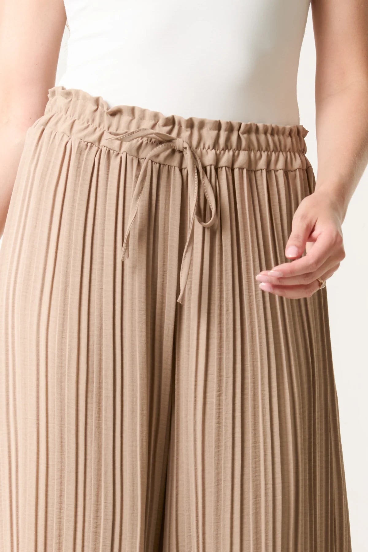 Asha Wide Leg Plisse Trousers