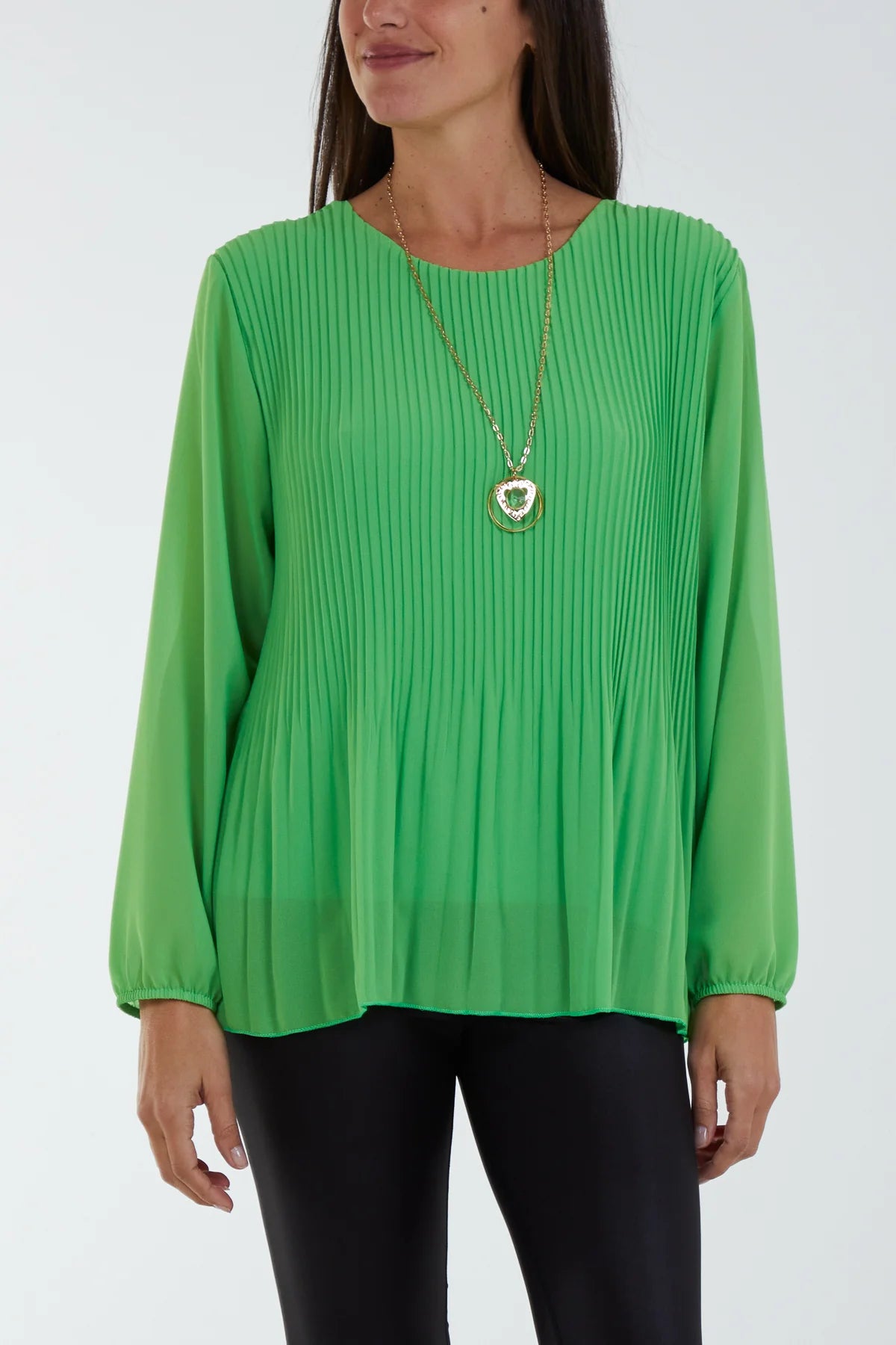 Angie Pleat Blouse Necklace Top