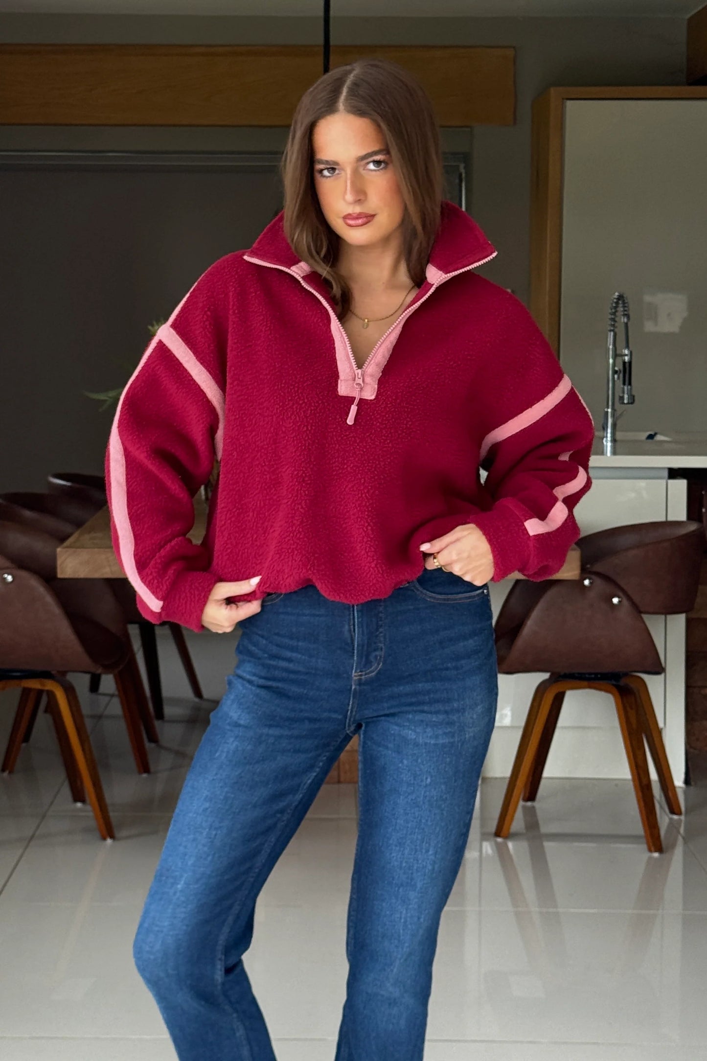 Ivy 1/4 zip Fleece Top