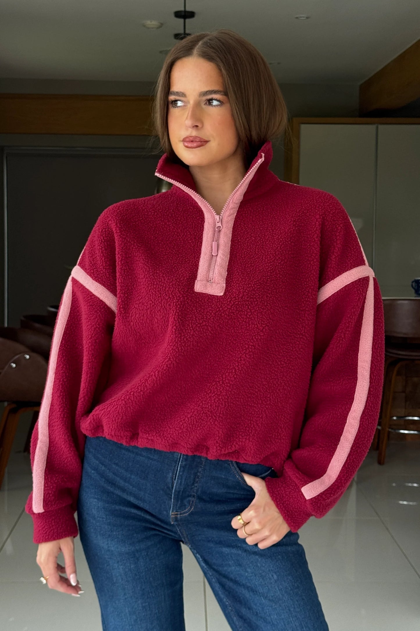 Ivy 1/4 zip Fleece Top