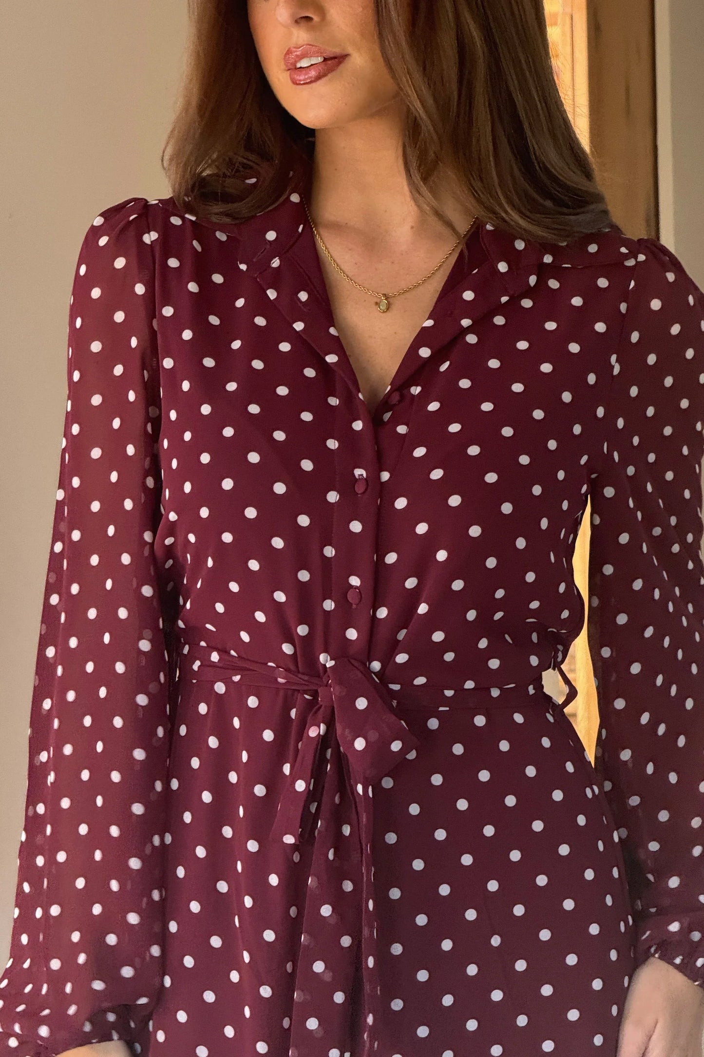 Kendra Polka Dot Shirt Dress