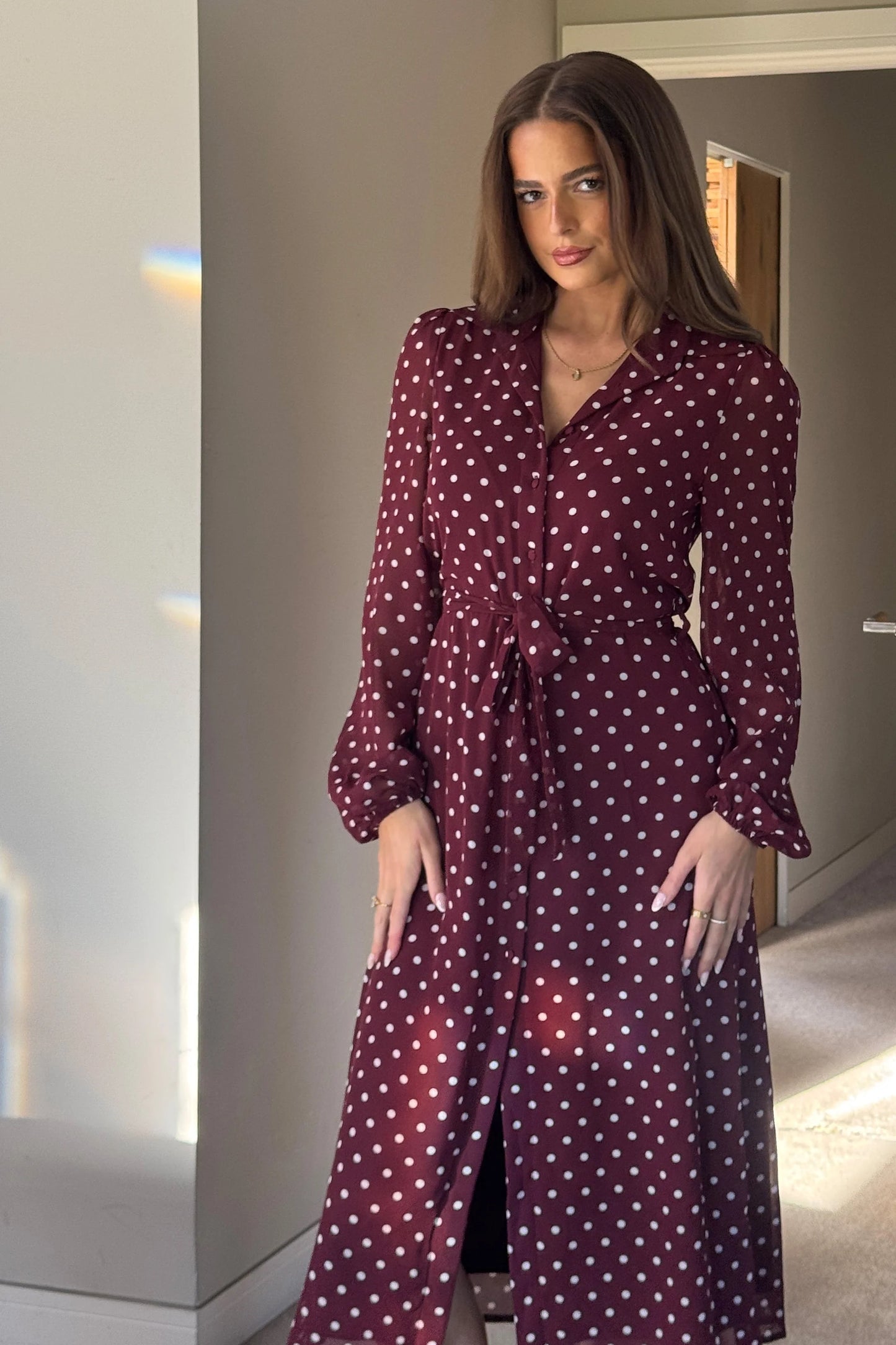 Kendra Polka Dot Shirt Dress