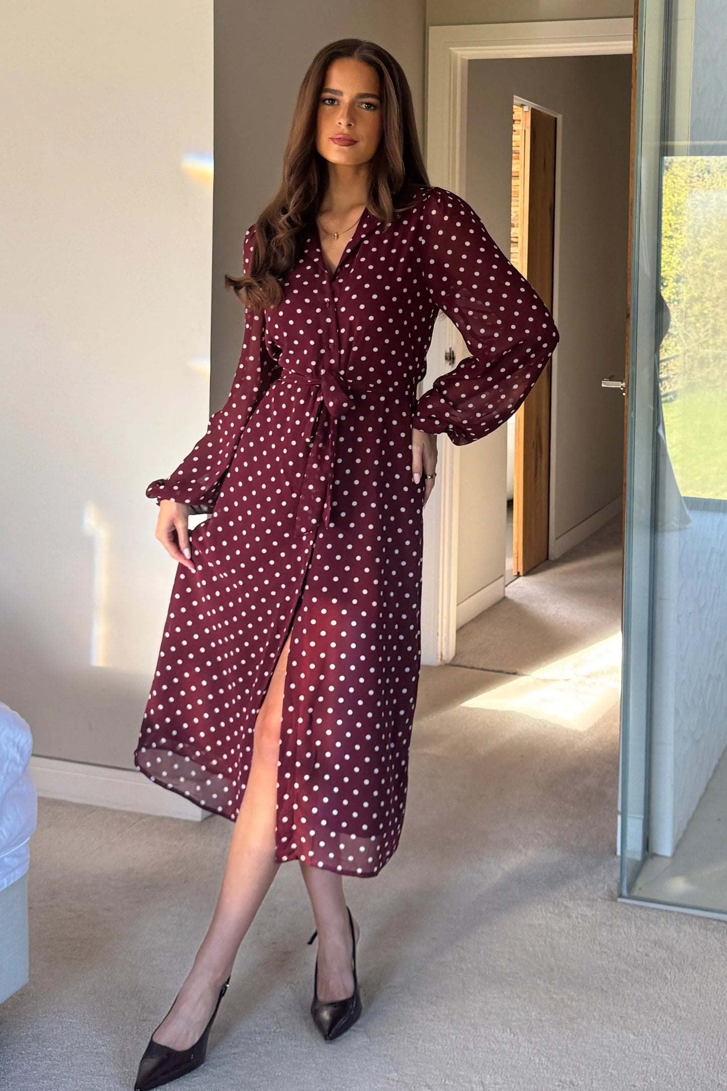 Kendra Polka Dot Shirt Dress