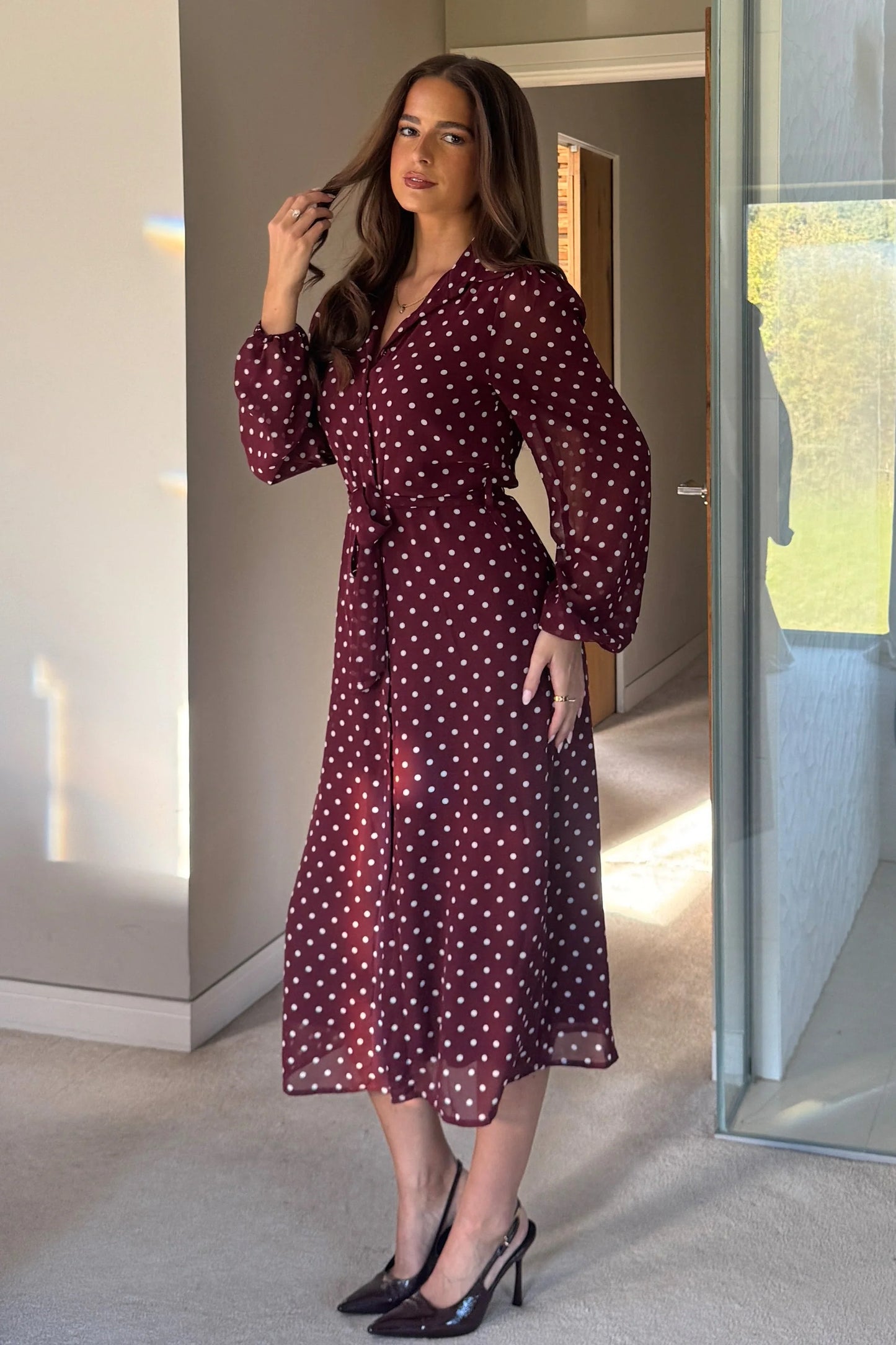 Kendra Polka Dot Shirt Dress