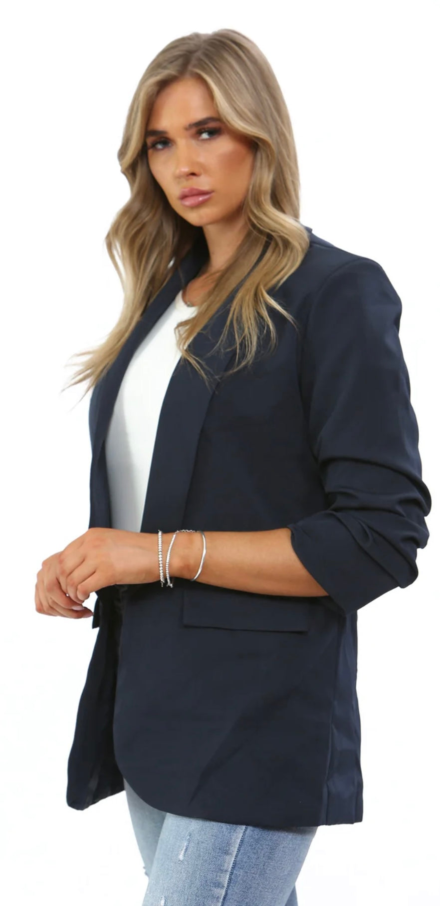 Liddia Ruched Sleeve Blazer