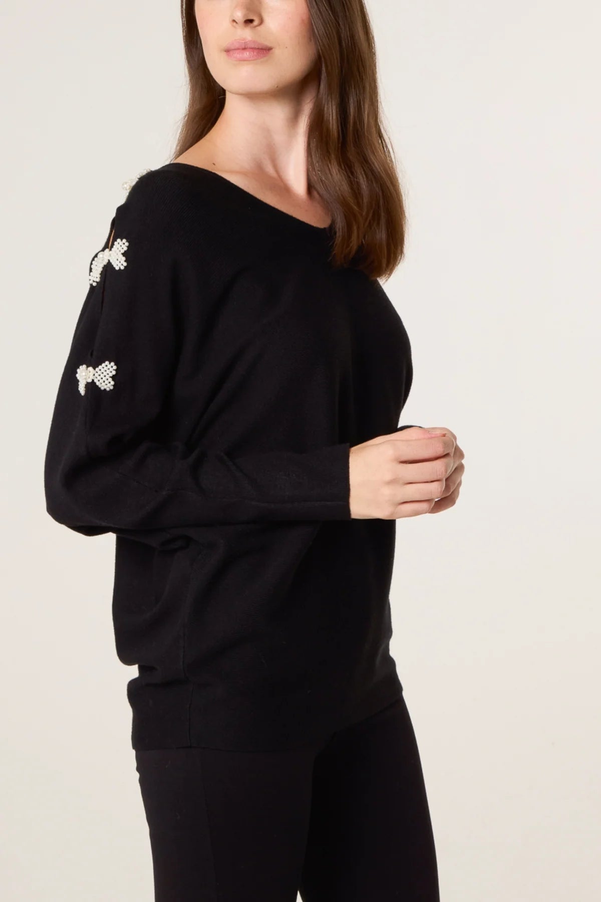 Ava Pearl Bow Jumper