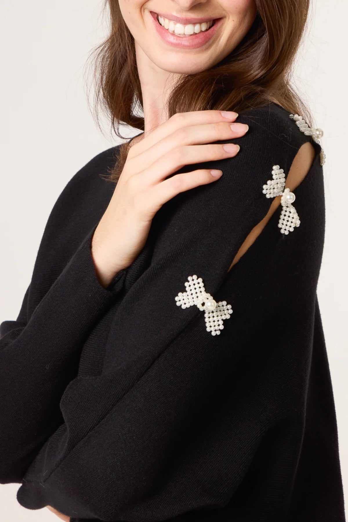 Ava Pearl Bow Jumper