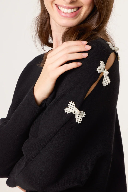 Ava Pearl Bow Jumper