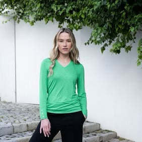 Marble - Super Soft V Neck Top - 6402