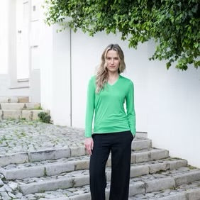 Marble - Super Soft V Neck Top - 6402