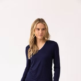 Marble - Super Soft V Neck Top - 6402