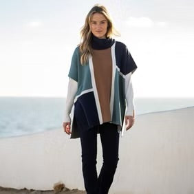 Marble - Colour Block Poncho