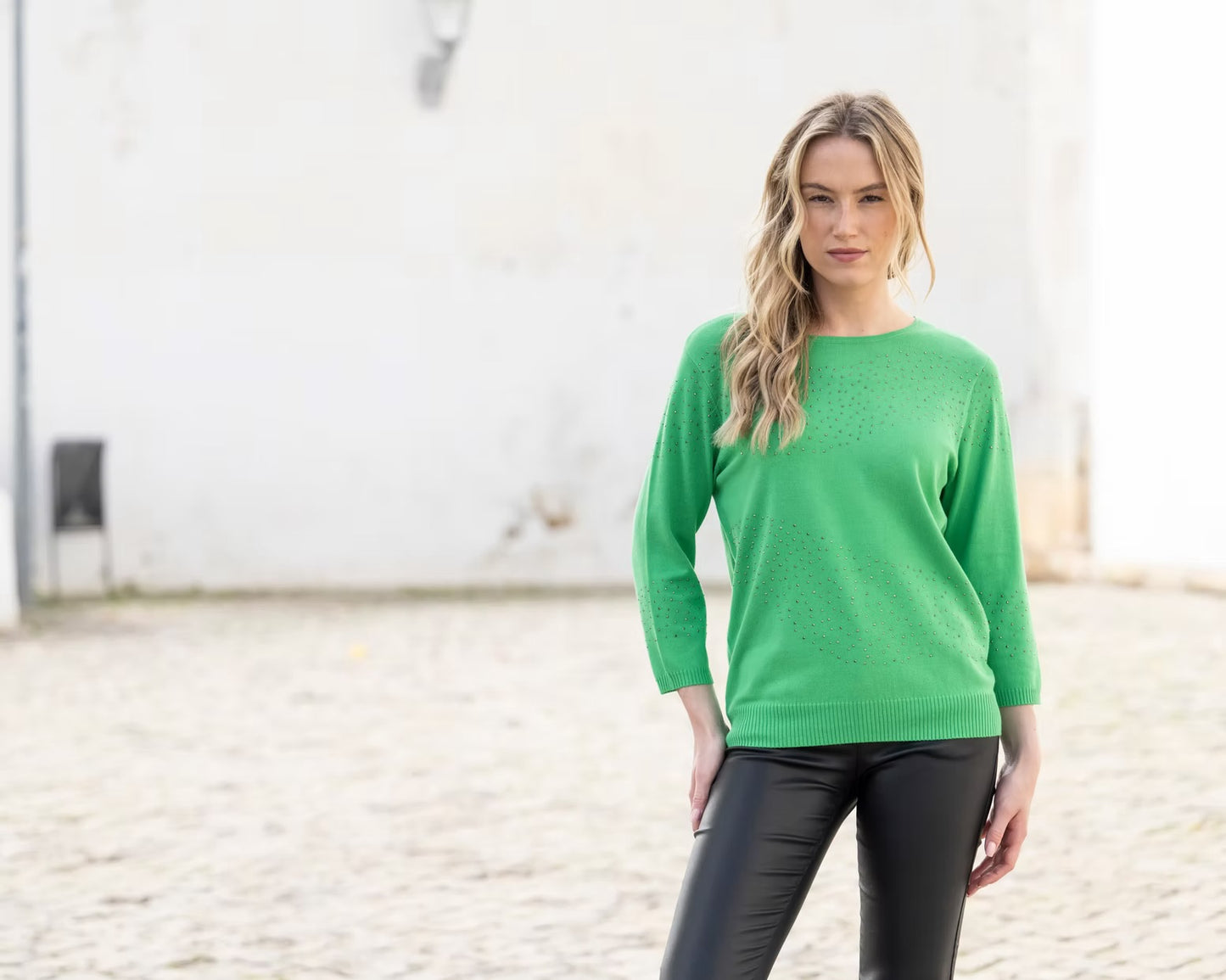 Marble - Super Soft Embellished Sweater 8052