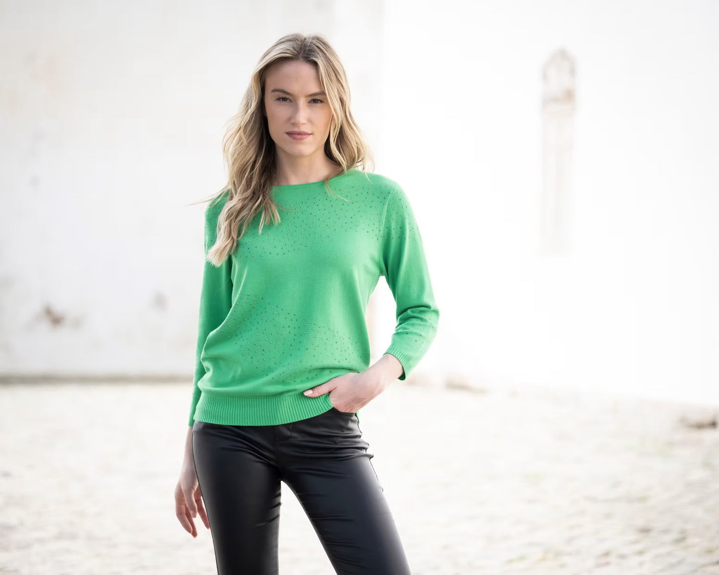 Marble - Super Soft Embellished Sweater 8052