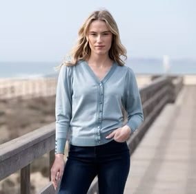 Marble - Super Soft Metallic Finish Reversible Cardigan 8128