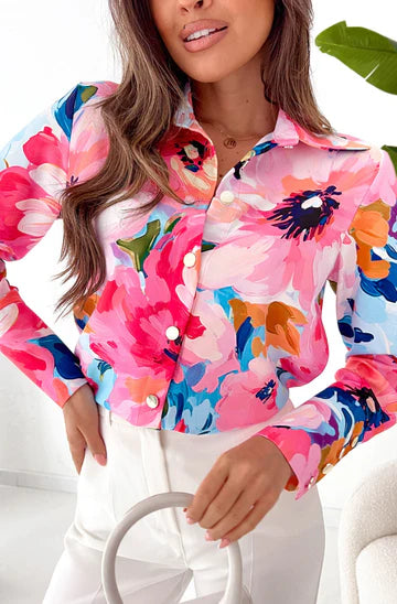 Darby Abstract Floral Shirt Top