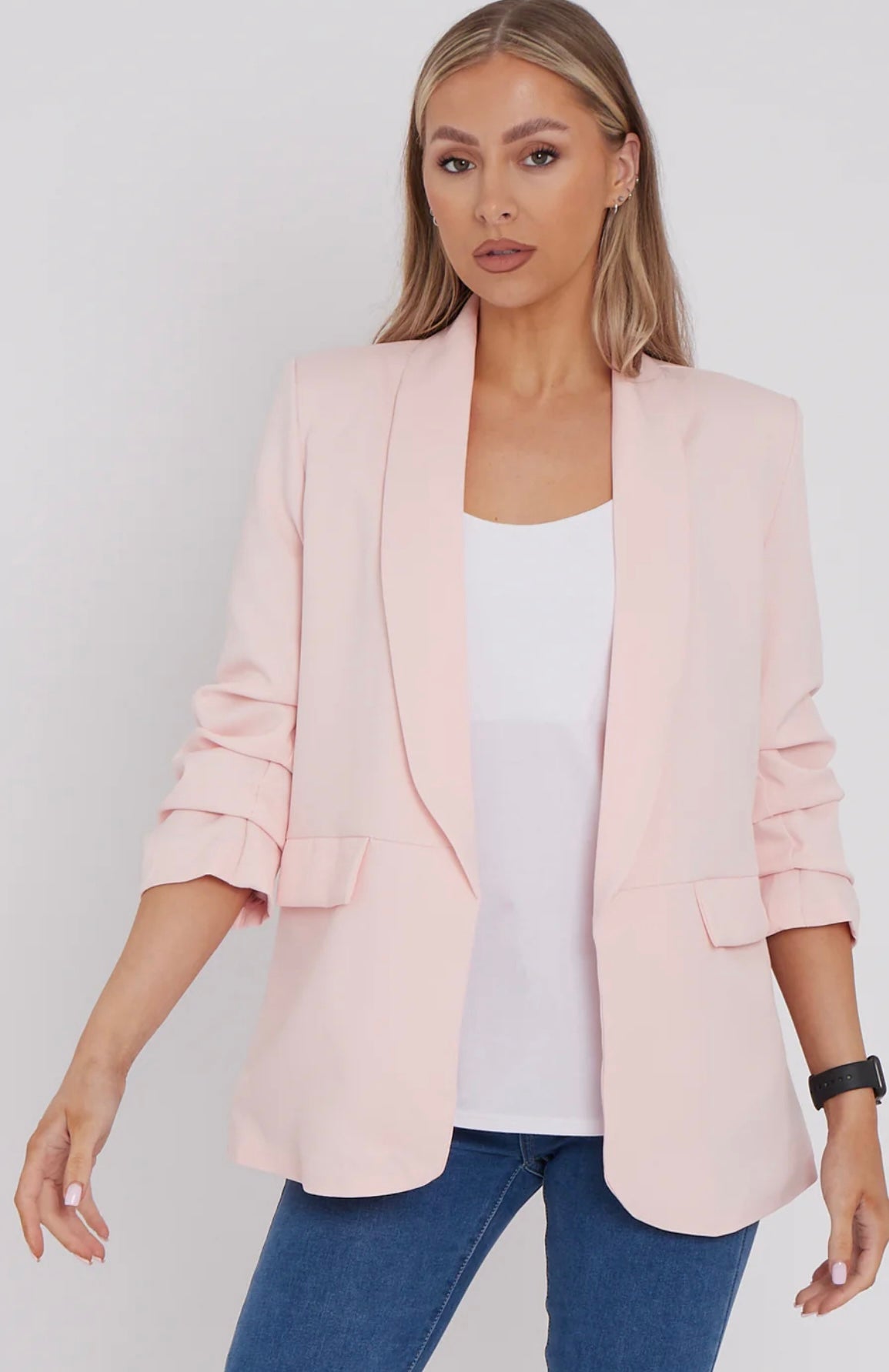 Liddia Ruched Sleeve Blazer