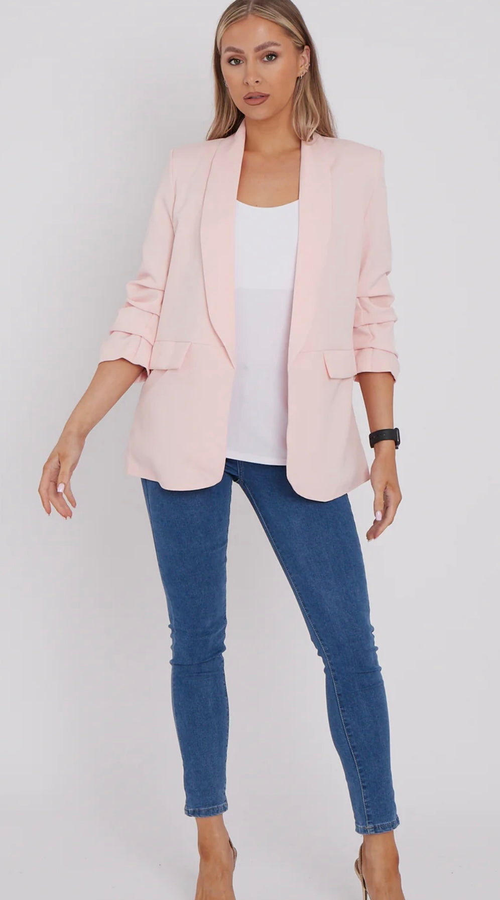 Liddia Ruched Sleeve Blazer