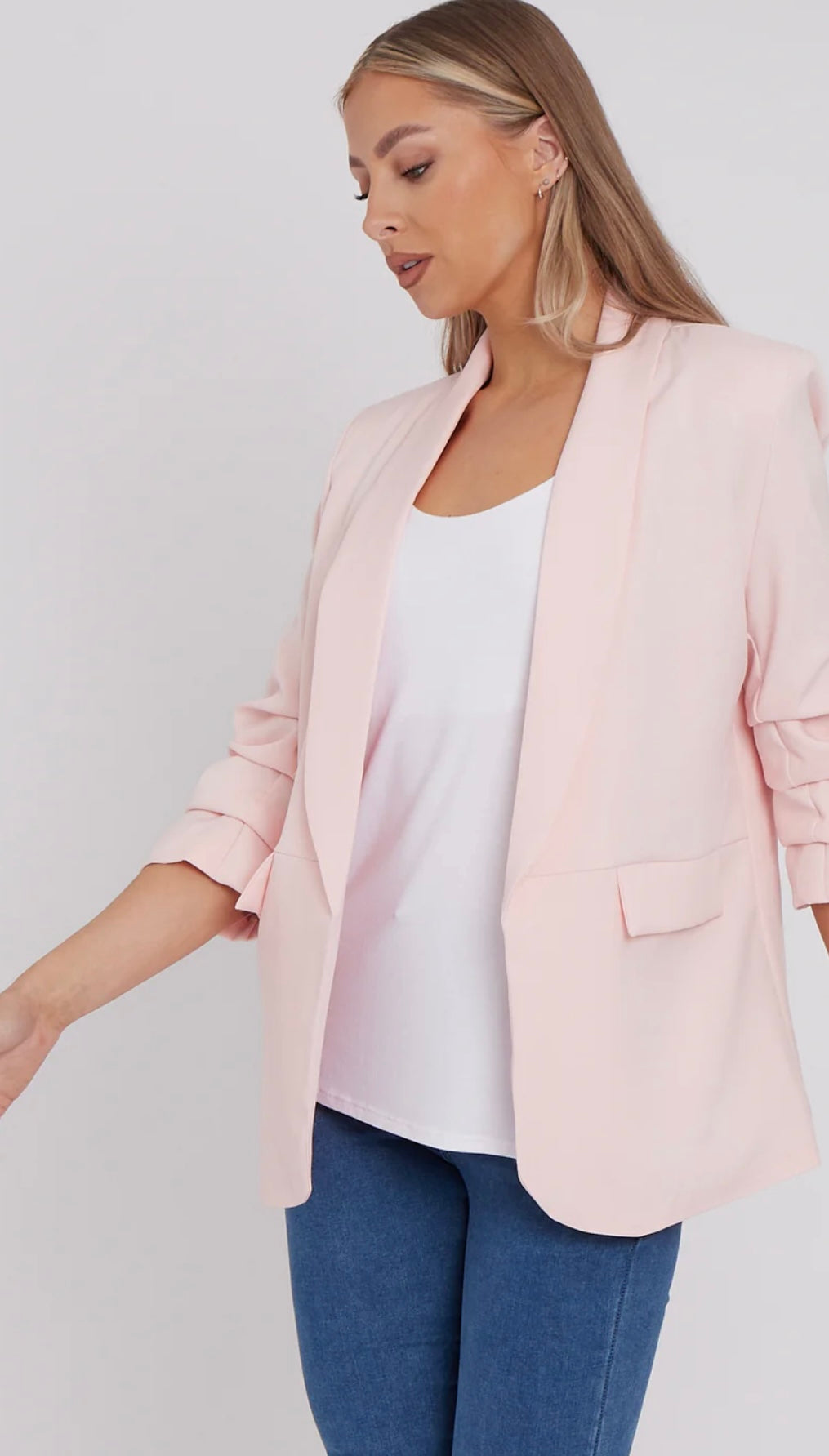 Liddia Ruched Sleeve Blazer