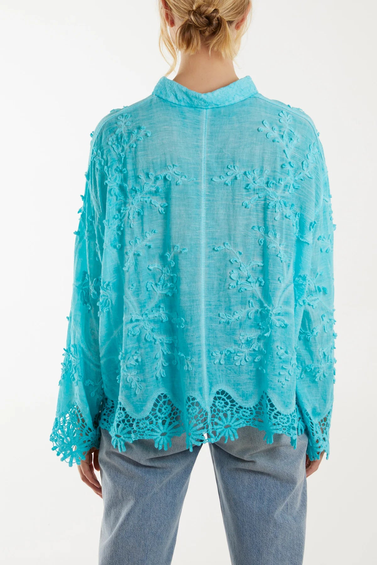 Nella Embroidered Lace & Crochet Shirt