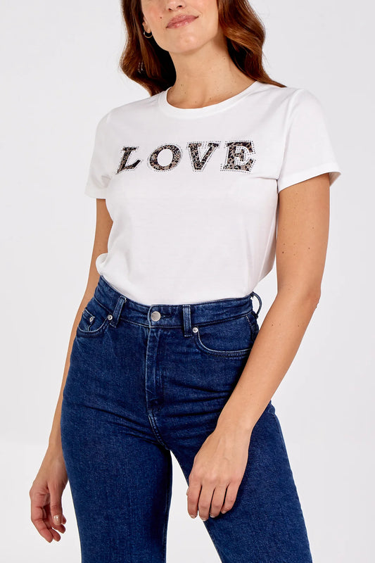 Jackie Embellished ‘Love’ T-shirt