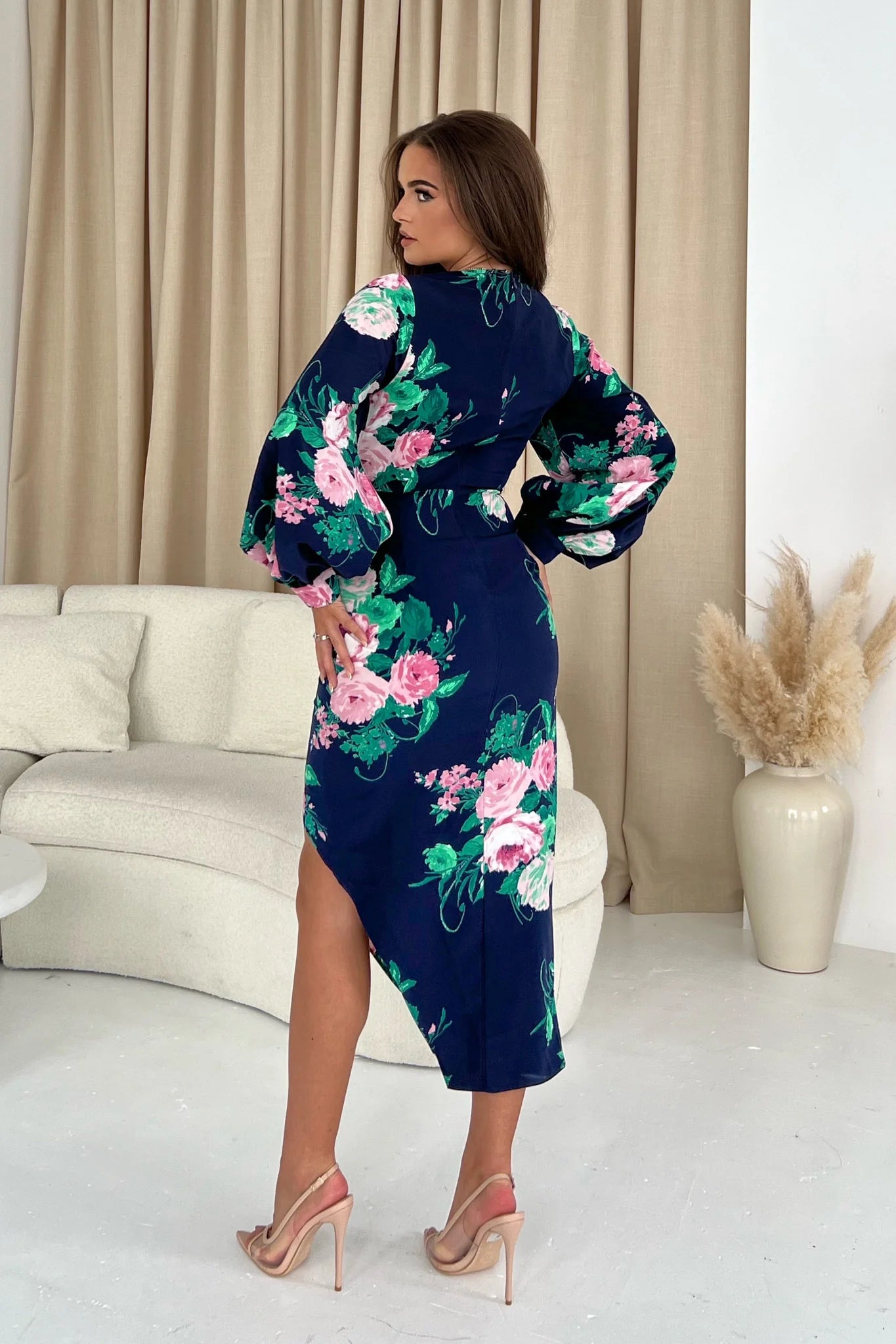 Rosa Floral Wrap Asymmetric Dress