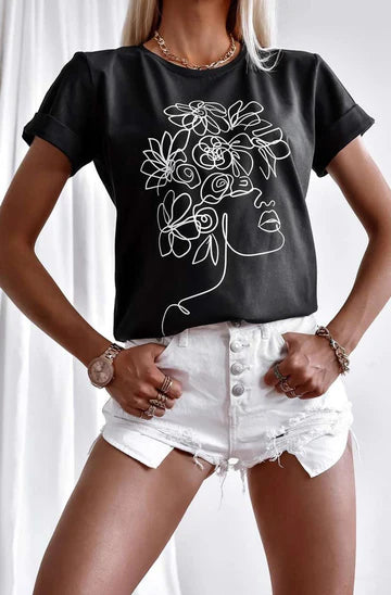 Maddie Floral Face T-shirt