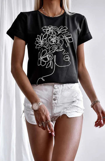 Maddie Floral Face T-shirt