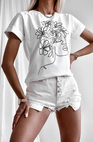 Maddie Floral Face T-shirt